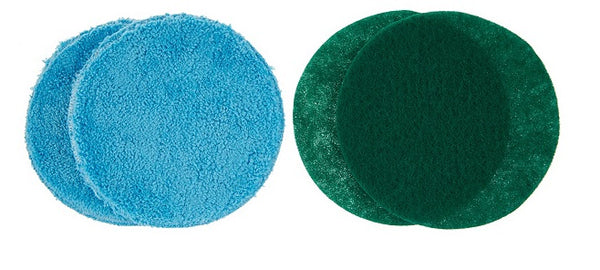 Hover Scrubber Pad Kit - 2 Dark Green, 2 Blue Microfiber